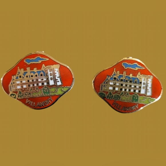 2 VINTAGE RED COLBALT BLUE CHÀTEAU DE VILLANDRY FRENCH LIMOGES PILL/TRINKET BOX - Picture 1 of 5